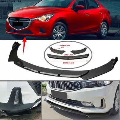 Add-on Universal Front Lip Splitter Spoiler Glossy Black Fit For Mazda 2 Sedan • $63.99