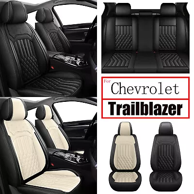 Car 2/5Seat Covers Fuax Leather For Chevrolet Trailblazer 2021-2024 Black/Beige • $92.30