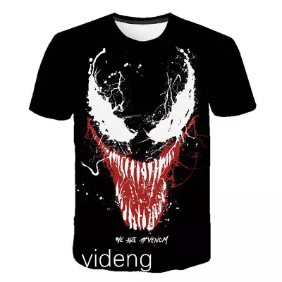 Marvel VENOM Unisex Kids Boy Men T-shirt Casual Short Sleeve Tee Pullover Top • £9.38