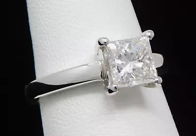 1.74ct Princess GIA F/VS2 14 Kt Solitaire Diamond Engagement Ring Sz 7.25 B9103 • $10178