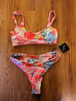 $6.82 • Buy Zaful Tie Dye Cheeky Bikini Size Small NWT Multicolor Rainbow