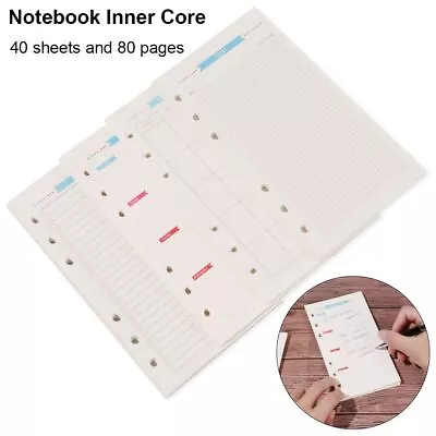 Diary Agenda Pocketbook Loose-leaf Refill Refillable Notebook Inner Core A6 • $13.43