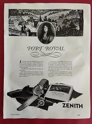 1956 ZENITH Port Royal Luxury Chronometer Press Advertisement • £2.58