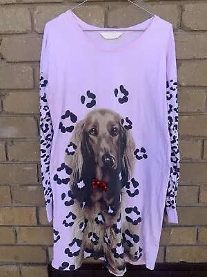 Women's PETER ALEXANDER Dachshund Pyjama PJ Pink Nightie Size S RRP $139 & RARE! • $35