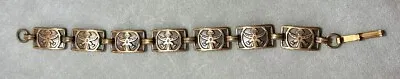 Vintage Solid Copper Panel Linked  Bracelet Southwest-Aztec Kokapeli Design Art • $12.50