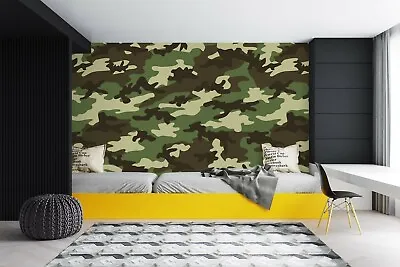 3D Camouflage ZHUB659 Wallpaper Wall Mural Removable Self-adhesive Zoe • £47.99