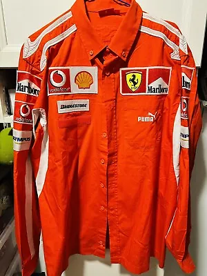 FERRARI F1 Team Pit Crew Shirt Puma Official Marlboro Men L Size Red Formula One • $399.99