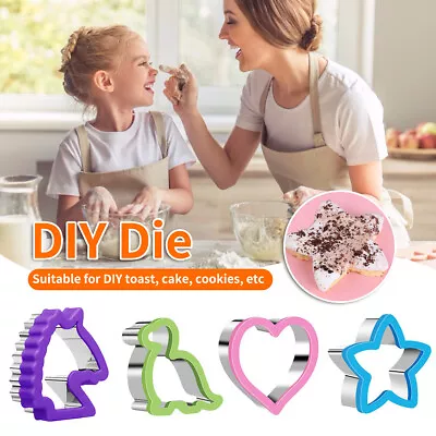 £7.30 • Buy 2pcs Sandwich Cutter Set For Kids Stainless Steel Vegetable Cutter Shapes Crvrm