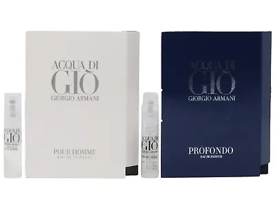 GIORGIO ARMANI ACQUA DI GIO PROFONDO 1.2ml .04fl Oz COLOGNE SAMPLES TRY BOTH • $11