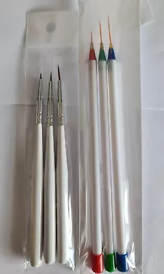 6 White Mixed Size Nail Art Dotting Pens UV Brush Manicure Set False Fake Nails • £5.95