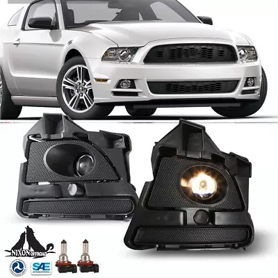 For 2013 2014 Ford Mustang Fog Lights Driving Lamps Front Bumper Projector Pair • $71.99