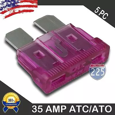 5 Pack 35 AMP ATC/ATO STANDARD Regular FUSE BLADE 35A CAR TRUCK BOAT MARINE RV • $8.45