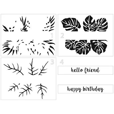 Crafters Workshop Layered Stencil - Monstera Banner - 8.5  X 11  - 4 Part • £13.89