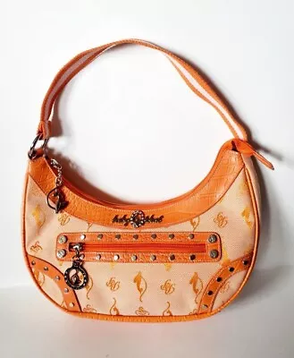 Baby Phat Shoulder Bag Crescent Baguette Studded Logo Orange Y2K 2000s Summer • $65