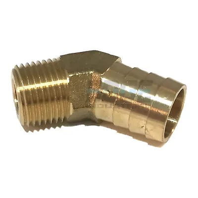 3/4 HOSE BARB X 1/2 MALE NPT Brass ELBOW 45 DEGREE Pipe Fitting Thread Gas Fuel • $26.07