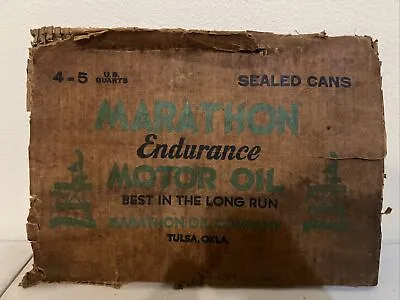 Rare Vintage Marathon Endurance Motor Oil Original Case Advertisement  • $20