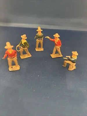 Lot Of 5 Vintage Lead Figure Crescent England Cowboys • $9.99