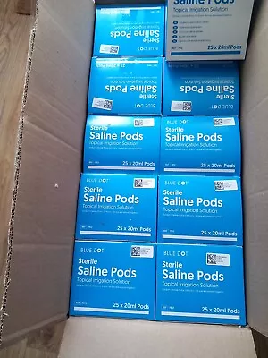 Blue Dot Sterile Saline Pods Topical Irrigation Solution 20ml 2 Boxes Exp 27/28 • £14.99