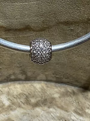 Genuine Pandora Rose Gold Sparkles Pave Ball Charm • $30