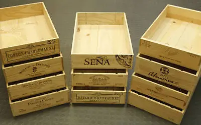 £14.95 • Buy Flat Half Size Genuine French Wooden Wine Crate Box - Hamper Storage Planter '