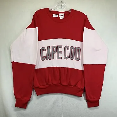 Vintage 90s Cape Cod Sweatshirt Mens Size Medium Color Block Pullover THIN • $24.99