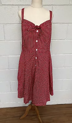 City Chic Dress XL 20 Pin Up Polka Dots Button Up Fit Flare 50s Rock N Roll • $65