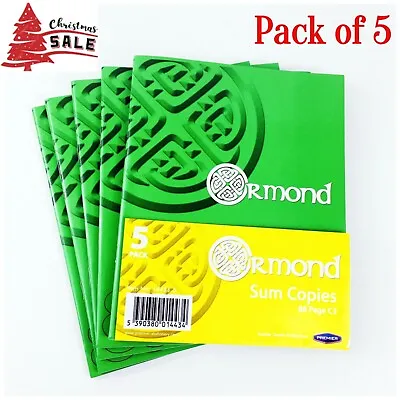 Maths & Sum Book School Homework Copy Writing Paper 88 Pages Notebook Pack Of 5 • £4.99