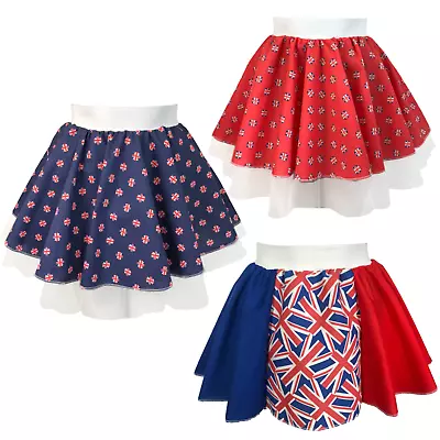 King Charles Coronation Costume FLAG UK UNION JACK Circle Skirts Fancy Dress • £9.99