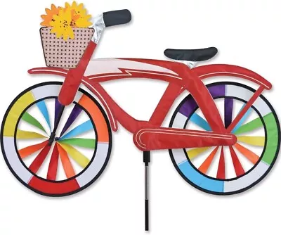 30  Red Classic Cruiser Bike Spinner Whirligig Garden Stake By Premier Kites • $62.95