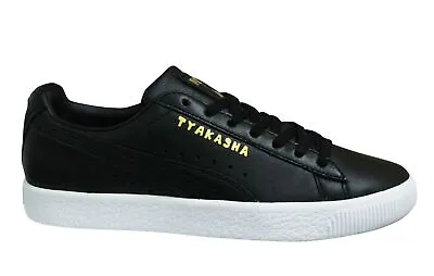 £46.99 • Buy Puma Clyde TYAKASHA Black Leather Low Lace Up Casual Mens Trainers 368070 01