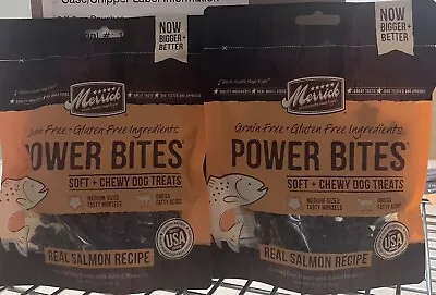 Merrick Power Bites Real Salmon Recipe Grain-Free Soft + Chewy Dog Treats 6 Oz • $22.99