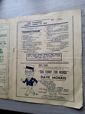 Variety Theatre Programme 1939london Metropolitandick Montagueeddie Fields • £9