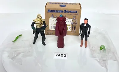 Battlestar Galactica GOLD CYLON BALTAR LUCIFER Figure JCPENNEY 3 Pack Set  1979 • $999.99