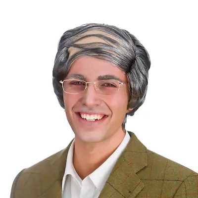 Old Man Comb Over Grey Wig Mens Comedy Fancy Dress Costume Accessory • $48.60