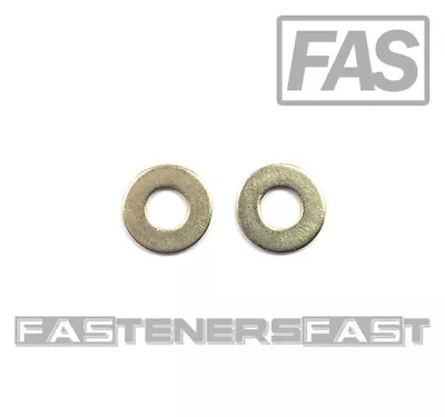 (100) #10 ID X 7/16 OD Solid Brass Flat Washer (100 PCS) Fast Free Shipping • $10.92