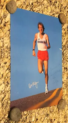 Brooks Shoes BILL RODGERS Autographed Running Poster BOSTON MARATHON  Bix 7 • $49.99