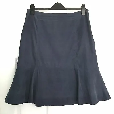 Laura Ashley Blue Needlecord Skirt Flippy Flared Hem Size 12 • £16.99