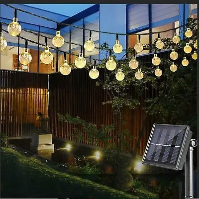 £7.99 • Buy 50/100 Solar String Lights Retro Bulb Ball Party Fairy Light Garden Outdoor UK