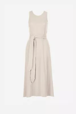 🤍 VIKTORIA & WOODS Pentagon Midi Tie Dress - Cream - Size 1 (8 Aus) - BNWOT New • $150