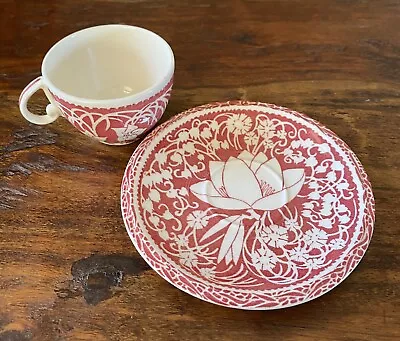 Vintage Vernon Kilns Hawaiian Flowers Demi Cup And Saucer Mint Don Blanding Pink • $59.99