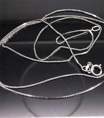 $69.09 • Buy Real 10K White Gold Solid Box Chain 16  18  20  22  Inches