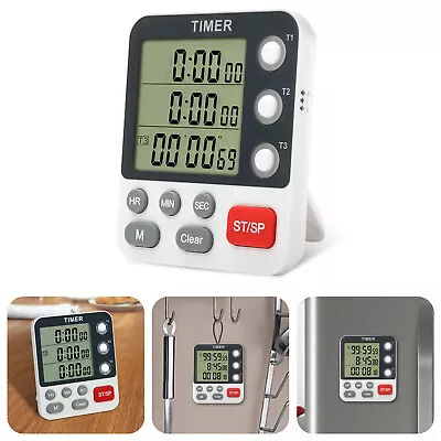 Large LCD Digital Kitchen Cooking Timer Count Down Up Clock Loud Alarm Magnetic • $14.48