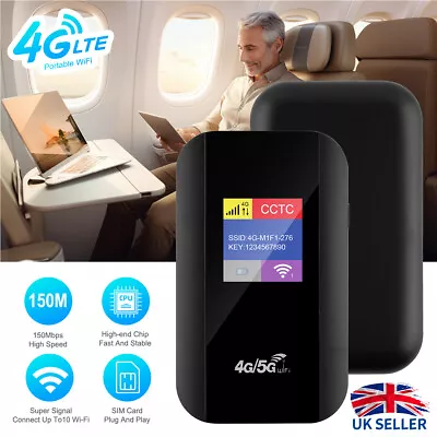 Portable Unlocked LTE 4G Wireless WiFi Router Mobile Broadband LCD MIFI Hotspot • £23.99