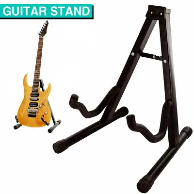 $13.69 • Buy Folding Guitar Stand Bass Floor Rack Electric Acoustic Holder Adjust Portable
