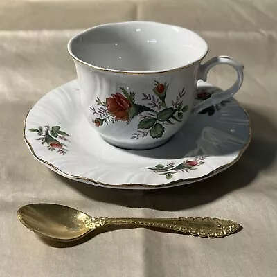 Vintage Minature Fine China Tea Cup And Saucer Made By Lynn's Rose Motif • $13