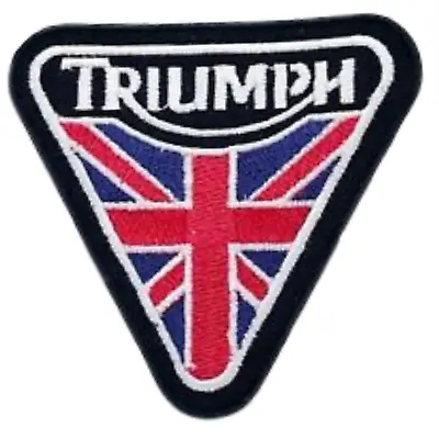 £2.79 • Buy Triumph With Union Jack Black Flag Iron Sew On Embroidered Patch