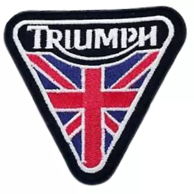 £2.79 • Buy Triumph With Union Jack Black Flag Iron Sew On Embroidered Patch