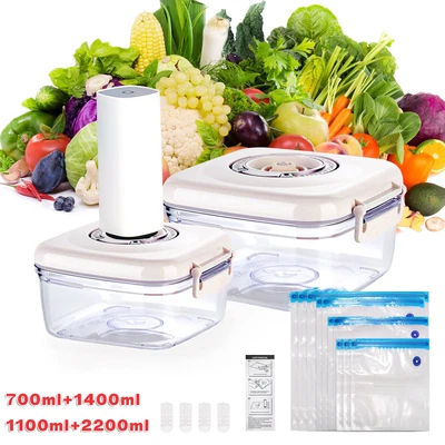$14.87 • Buy Food Vacuum Preservation Set Storage Bags Containers + Electric Vacuum Machine