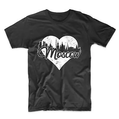 Men's Moscow Shirt - Retro Moscow Russia Skyline Heart Distressed T-Shirt • $19.99