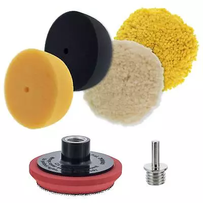 3  Buffing Pad Kit 4 Buff Polishing Pads Polisher Backing Plate Drill Adapter • $19.99